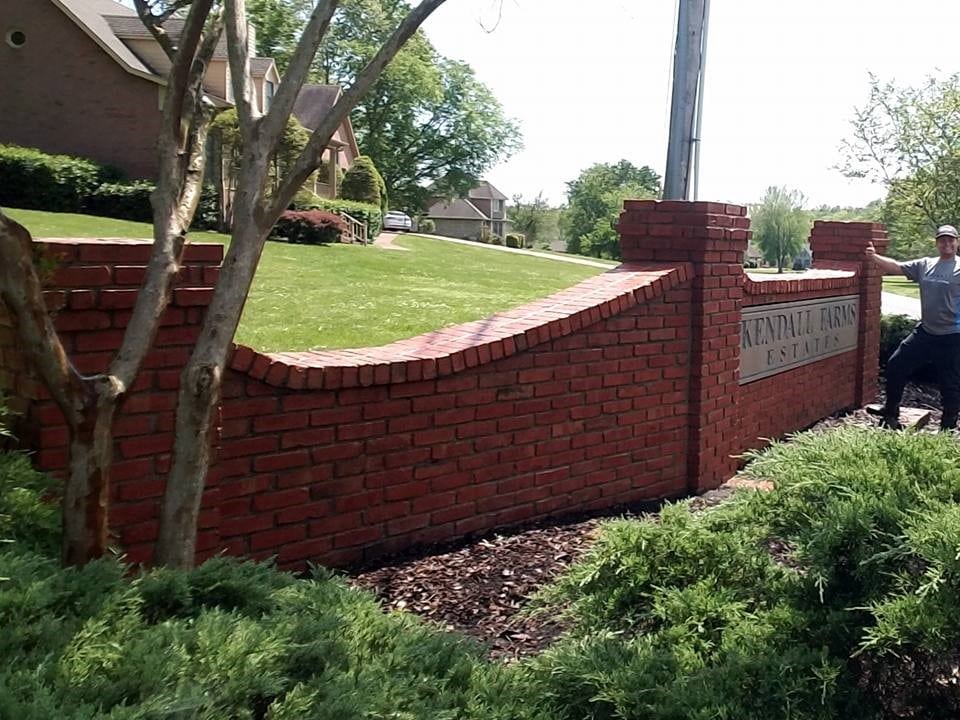 Pressure Washing Brick Wall