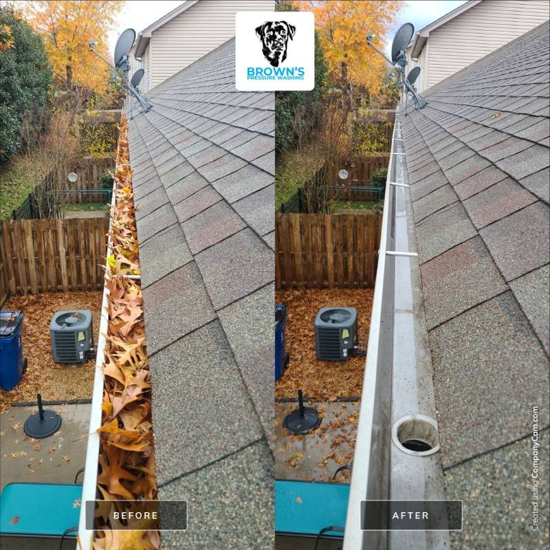 Before and After Gutter Cleaning Service