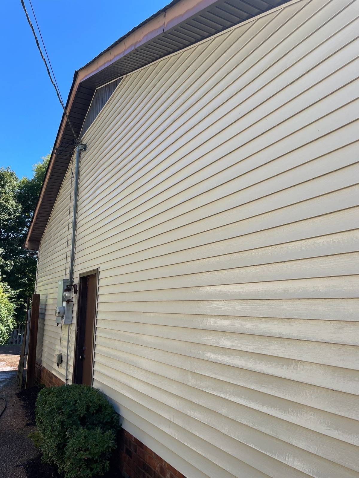 After Power Washing Siding